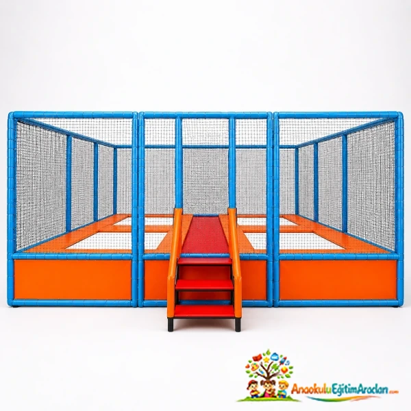 4’lü Fileli Korumalı Olimpik Trambolin 500x500x300 cm