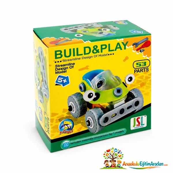 Build & Play 53 Parça DIY Sök Tak Araç İnşa ve Zeka Seti