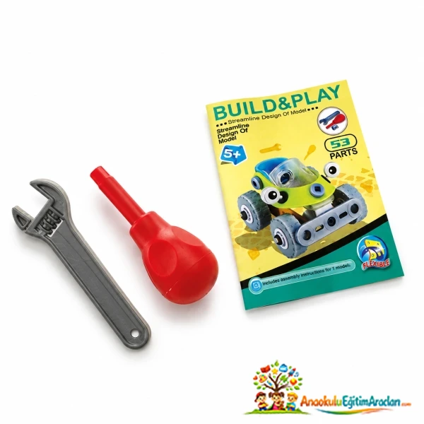 Build & Play 53 Parça DIY Sök Tak Araç İnşa ve Zeka Seti