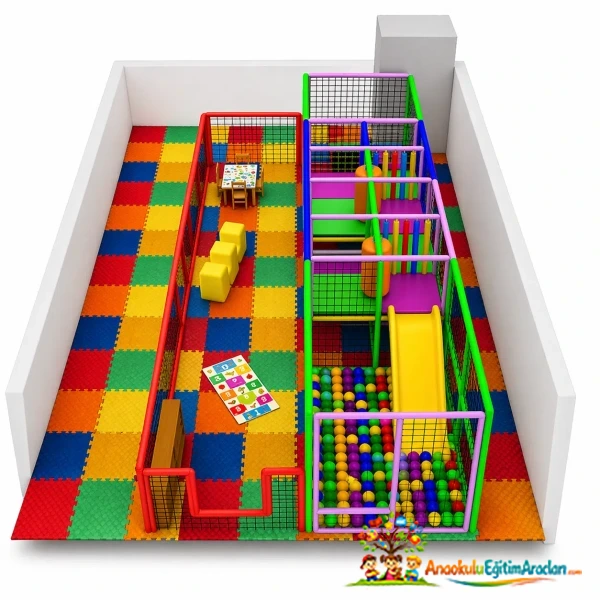 Parkurlu Top Havuzu ve Trambolin Oyun Parkı 900x400 cm