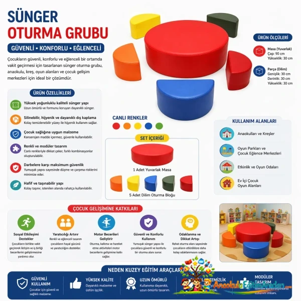 Sünger Oturma Grubu Çocuk Oyun Seti (Modüler)