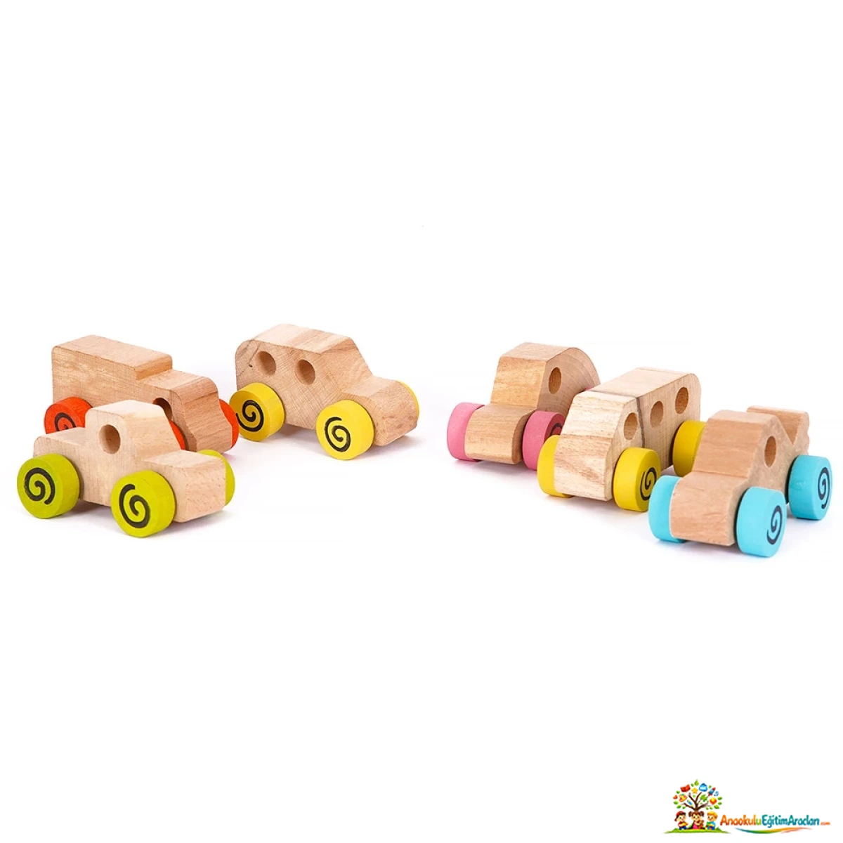 Ahşap Blok Araçlar Seti – 12x7 cm Eğitici ve Yaratıcı Oyun Seti