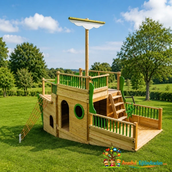 Ahşap Çocuk Oyun Gemisi – Anaokulu ve Park Oyun Ünitesi
