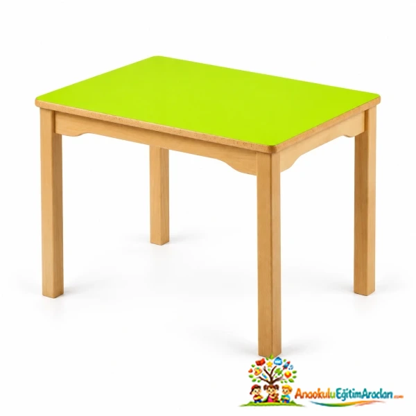 Ahşap Dikdörtgen Masa – 70×50×54 cm MDF Tabla Kayın Ayak DKM-571