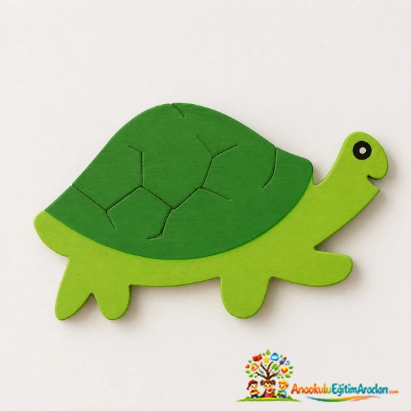 Anaokulu Ahşap Kaplumbağa Duvar Figürü 25 cm