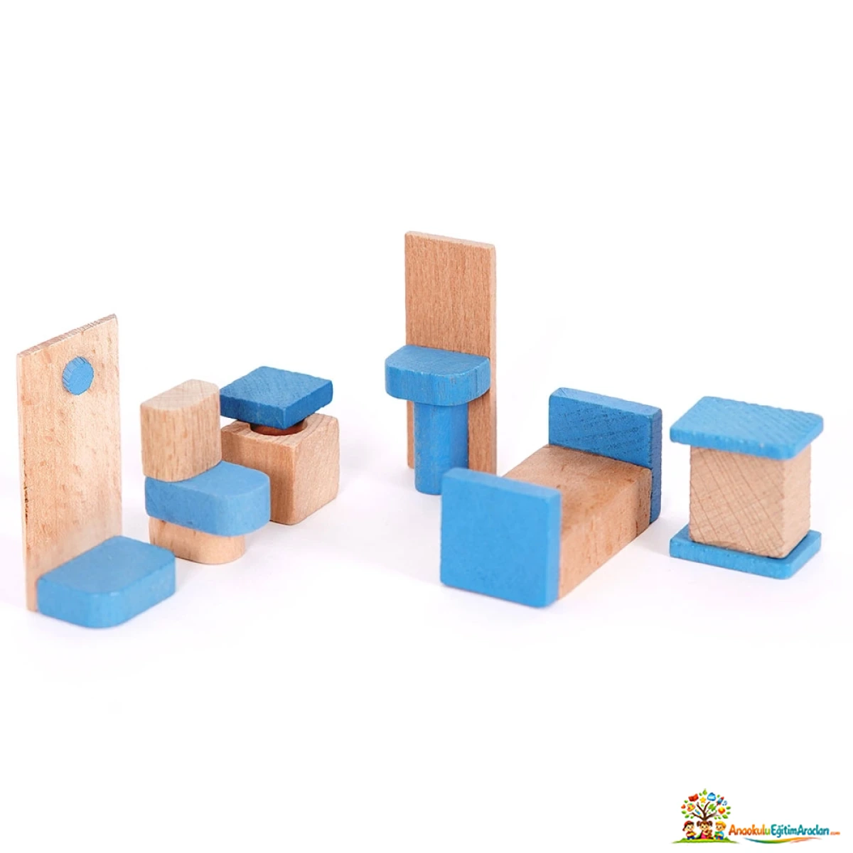 Ahşap Mini Minyatür Banyo Seti – 6,5 cm Evcilik Oyuncağı