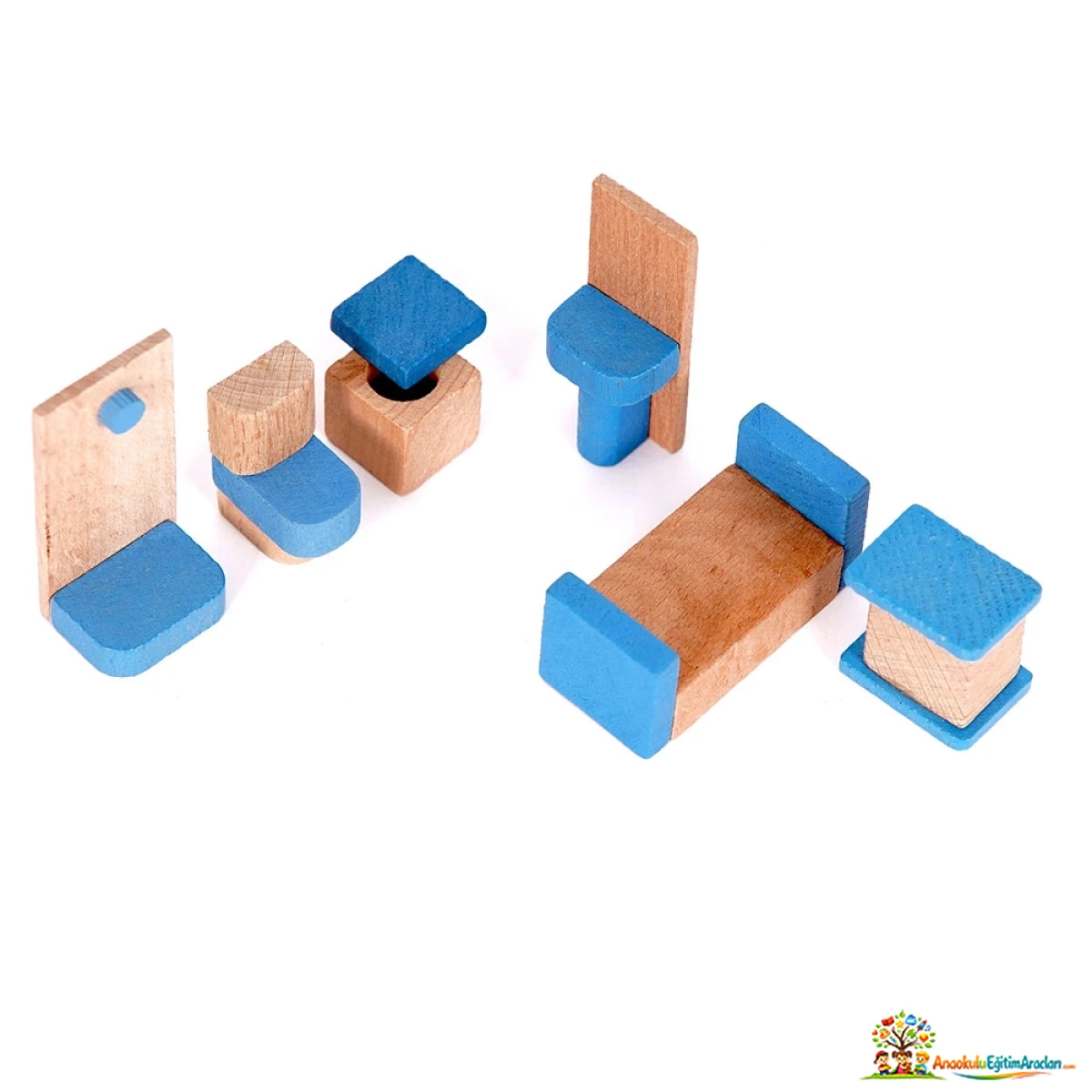 Ahşap Mini Minyatür Banyo Seti – 6,5 cm Evcilik Oyuncağı