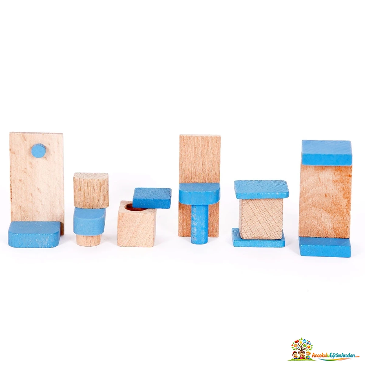 Ahşap Mini Minyatür Banyo Seti – 6,5 cm Evcilik Oyuncağı