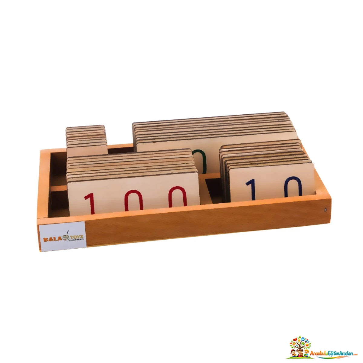 Montessori Ahşap Sayı Kartları Küçük Boy – Basamak Değeri Seti SBK-874