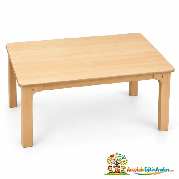 Ahşap Tablalı Masa – 60×120×52 cm MDF Tabla Kayın Ayak ATM-592
