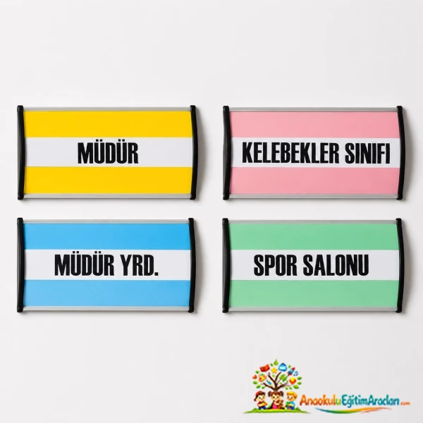Anaokulu ve Okullar İçin Alüminyum Çerçeveli Yönlendirme Levhası 12x20 cm