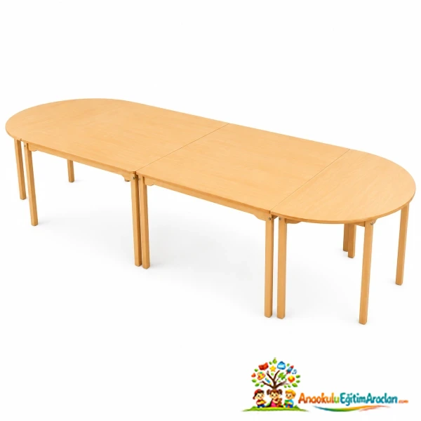 Oval Anaokulu Amfi Etkinlik Masası 360 x 120 x 54 h cm