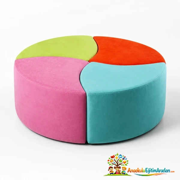 Anaokulu ve Kreş İçin Antibakteriyel Çocuk Puf Takımı 66x48x35 cm