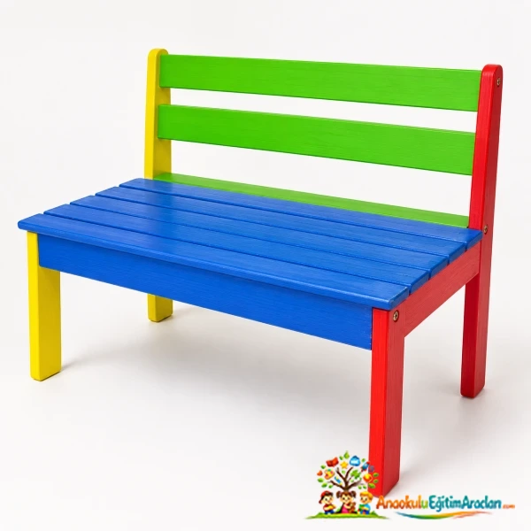 Anaokulu ve Kreş İçin Sevimli Renkli Çocuk Bankı 120x60x70 cm