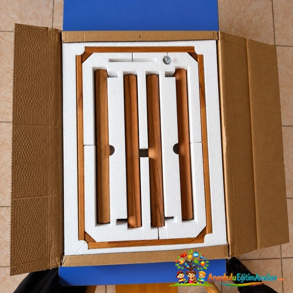 Anaokulu Masası 60×120×52 cm – MDF Tabla Kayın Torna Ayak MTK-814