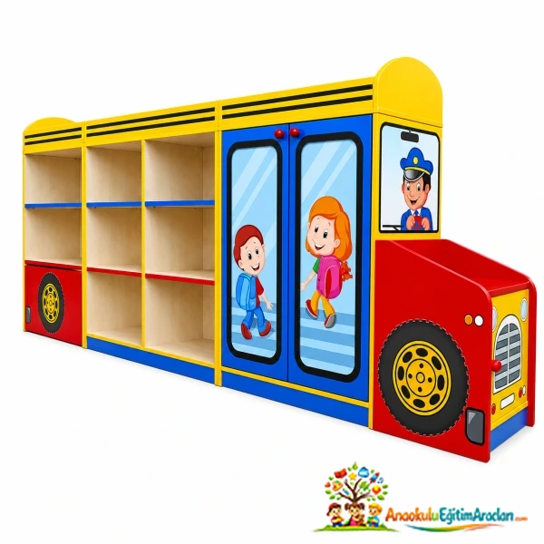 Mini School Bus Montessori Dolap Seti