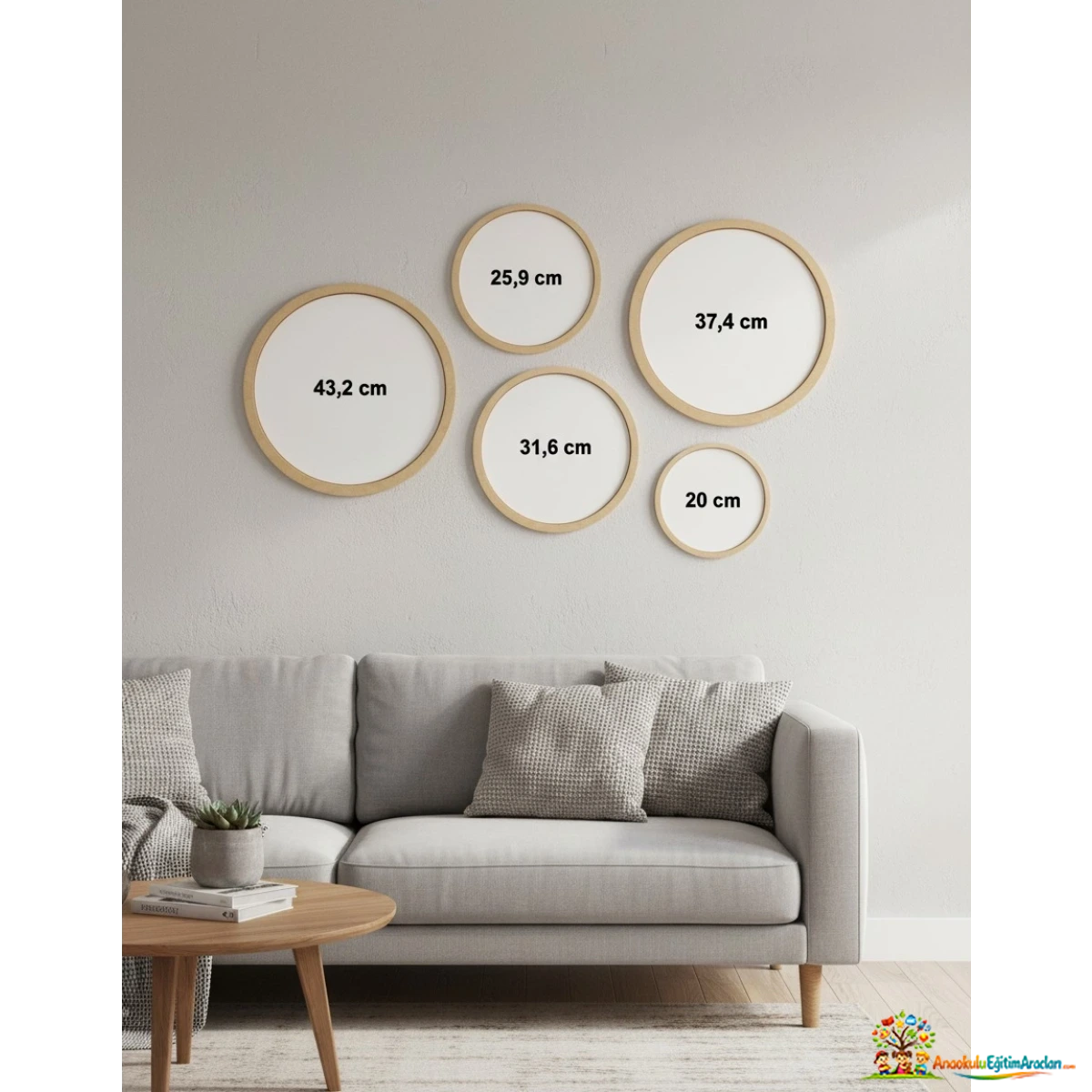 Montessori Deniz Canlıları Çocuk Odası Tablosu 35x50 cm – Ahşap Çerçeveli Dekor DCL-684