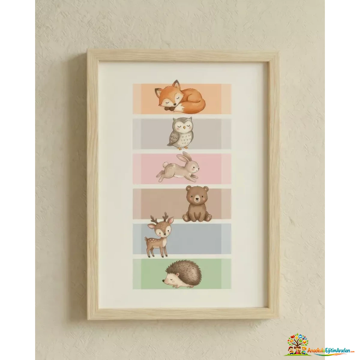 Montessori Tatlı Uyku Çocuk Odası Tablosu 35x50 cm – Ahşap Çerçeveli Dekor TUY-681