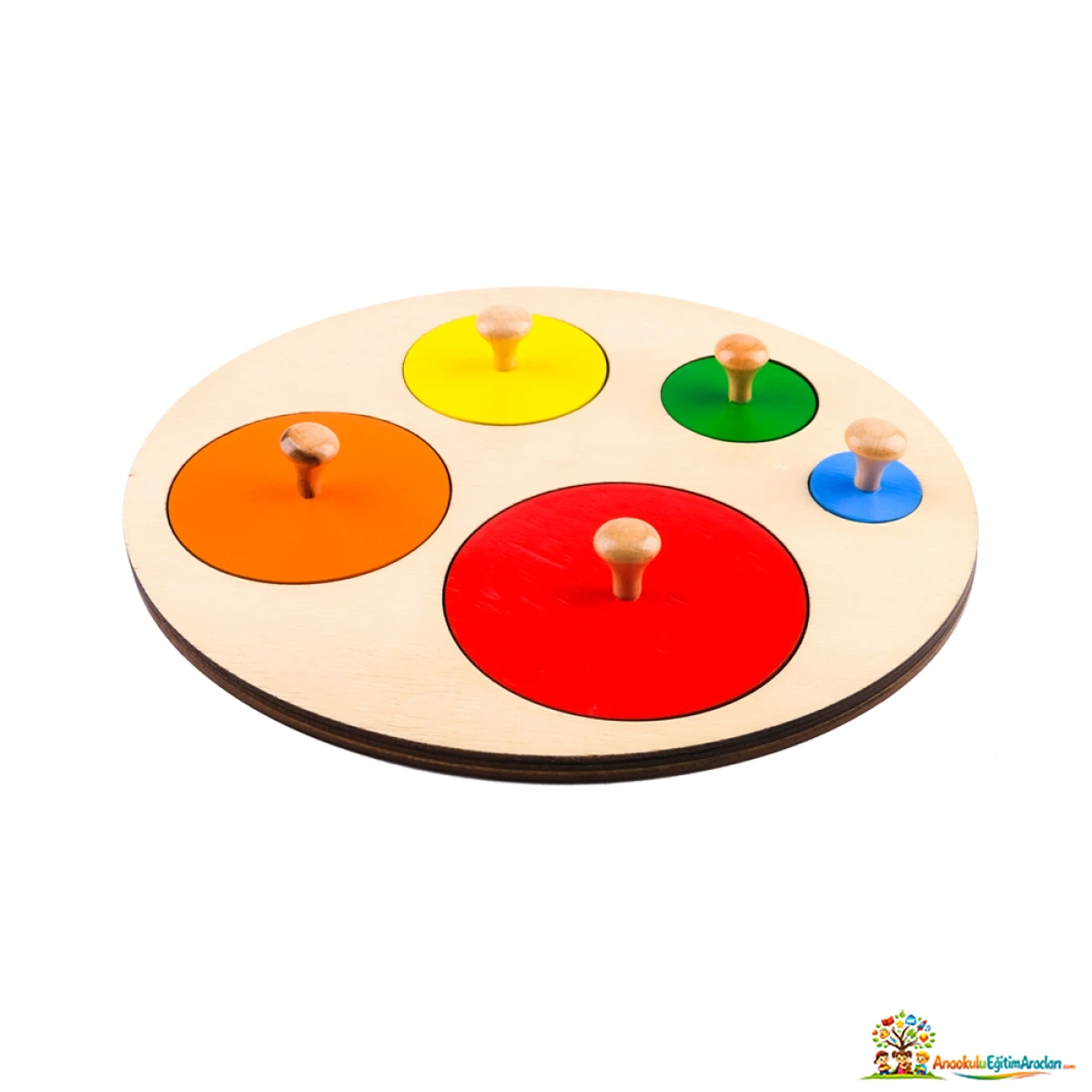 Beş Renkli Yuvarlak Puzzle – Renk Eşleştirme ve Şekil Çalışması BRY-764