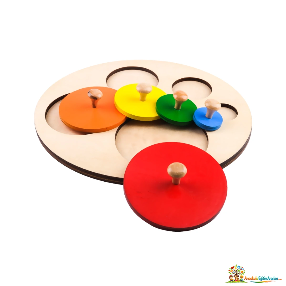 Beş Renkli Yuvarlak Puzzle – Renk Eşleştirme ve Şekil Çalışması BRY-764
