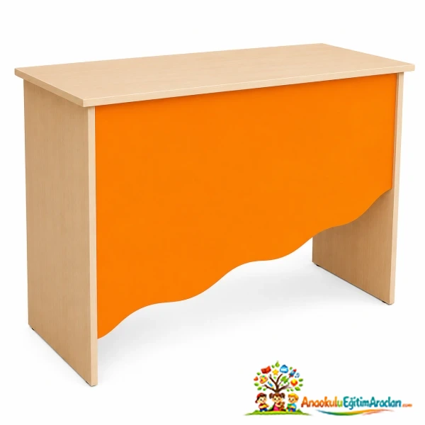 Dalgalı Panelli Ahşap Öğretmen Masası 120x60x75 cm