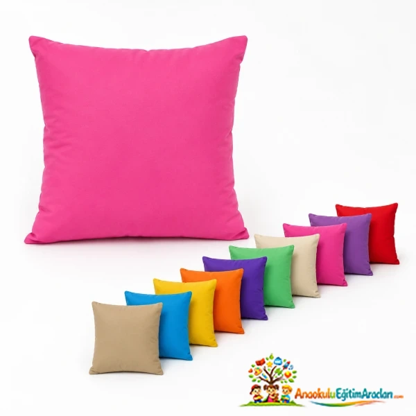 Düz Yastık Kumaşı – Anaokulu ve Çocuk Odaları İçin 55x55 cm Renkli Yastık Modeli