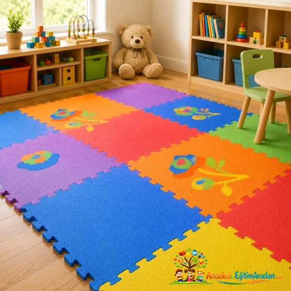 Eva Oyun Matı Çiçek Temalı – 33x33 cm Çocuk Yer Matı