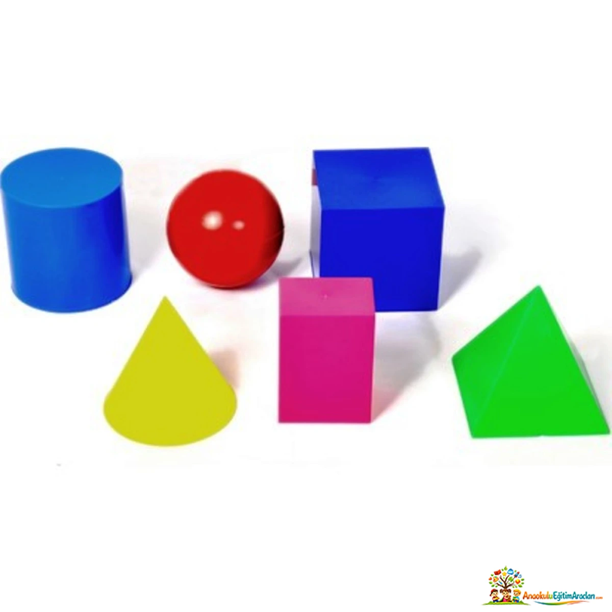 Geometrik Cisimler 6 Parça 10 cm – Sert Plastik 3D Geometri Seti GCM-641