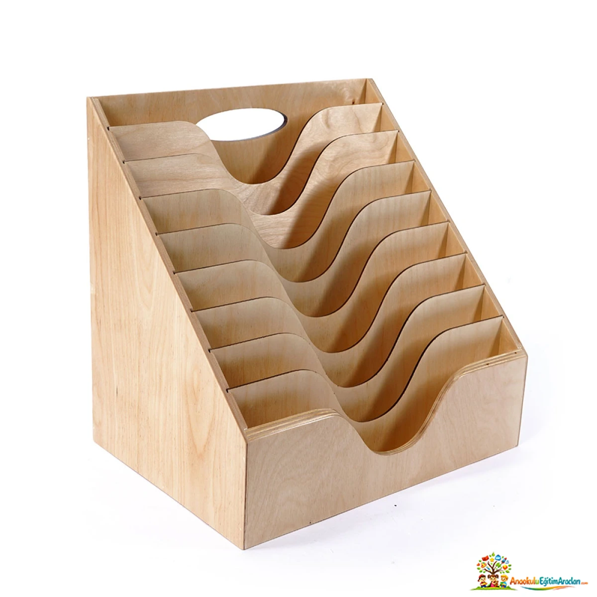 Montessori Günlük Yaşam Çerçeveleri Standı – Doğal Ahşap