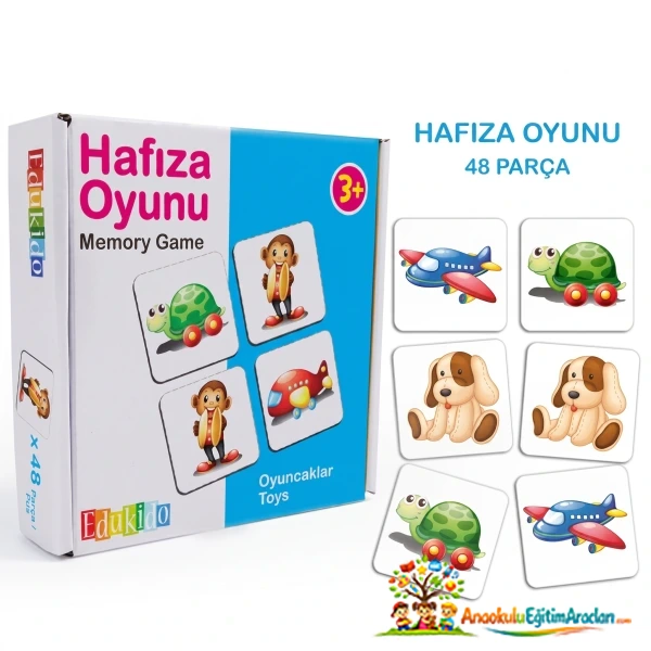 Hafıza Oyunu Oyuncaklar 48 Parça – Çocuklar İçin Eşleştirme ve Zihin Geliştirme Oyunu