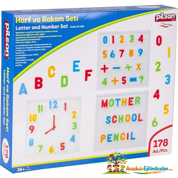 Harf ve Rakam Seti 222 Parça – 3+ Yaş Eğitici Okuma ve Matematik Seti