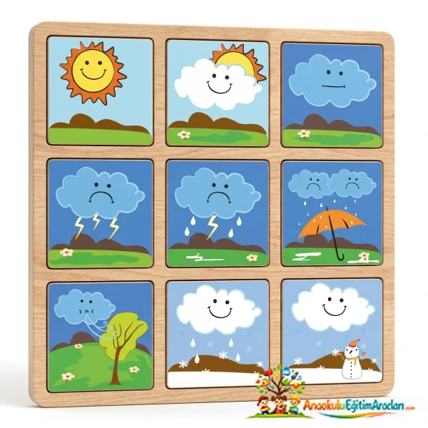 Hava Durumu Puzzle – Çocuklar İçin Eğitici Doğa ve Kavram Oyunu