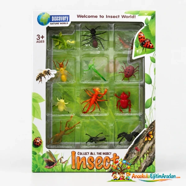 Insect World Böcekler Serisi 2 – 12 Parça Okul Öncesi Doğa Keşif Seti