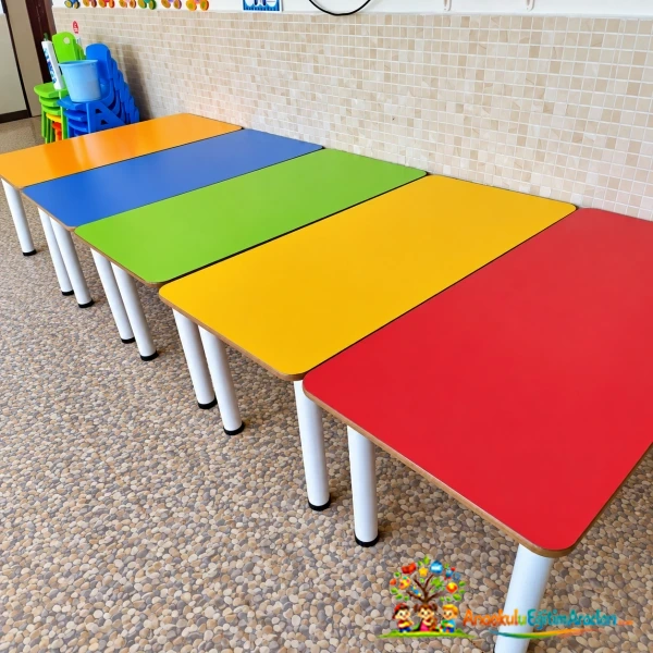 Kantin Masası 60×120×54 cm – MDF Tabla Boru Profil Ayak KTM-683