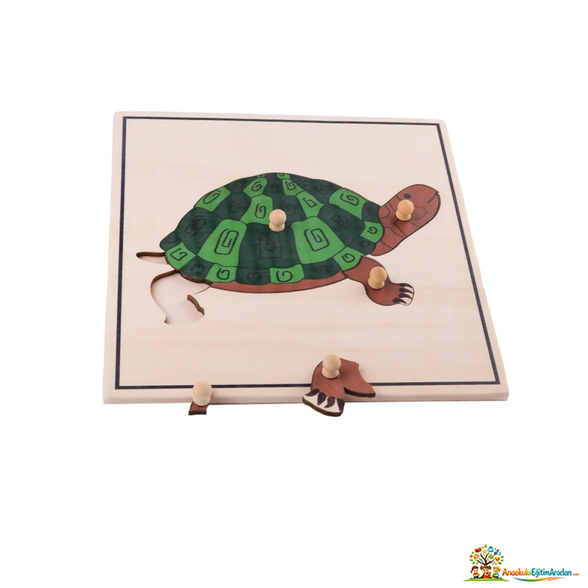 Montessori Kaplumbağa Puzzle – Hayvan Anatomisi ve Kozmik Eğitim Materyali KPP-618