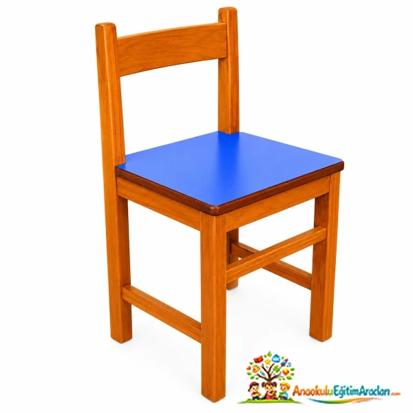 Kayın İskeletli Montessori Anaokulu Sandalyesi 32 cm MDF Oturumlu