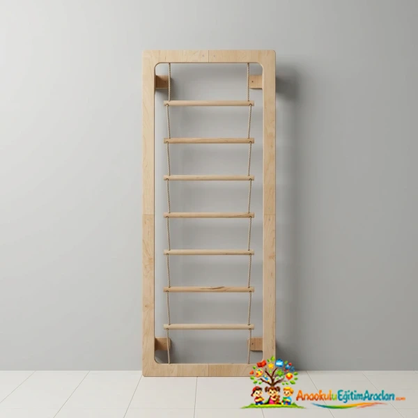 Anaokulu ve Kreşler İçin Kayın Kontra Halatlı Tırmanma Paneli 80x180 cm