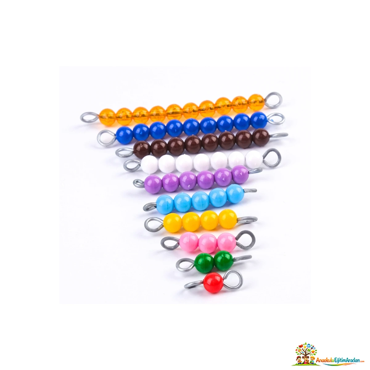 Montessori Kısa Boncuk Merdiveni – Matematik ve Sayı Materyali KBM-958