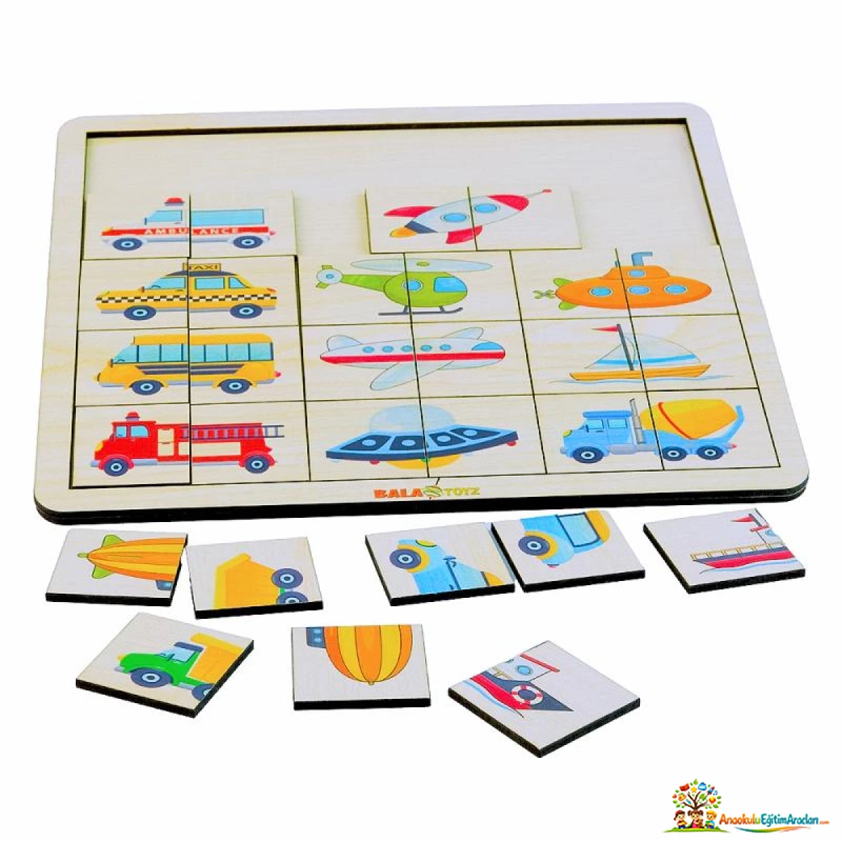 Kodlamaya Giriş Araçlar Eşleştirme Puzzle – Ulaşım, Konum ve Mantık Oyunu KAE-728