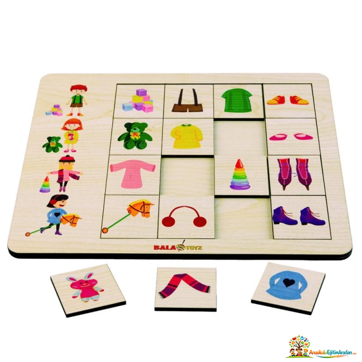 Kodlamaya Giriş İlişkiler Giysiler Puzzle – Görsel Eşleştirme ve Konum Oyunu KGP-815