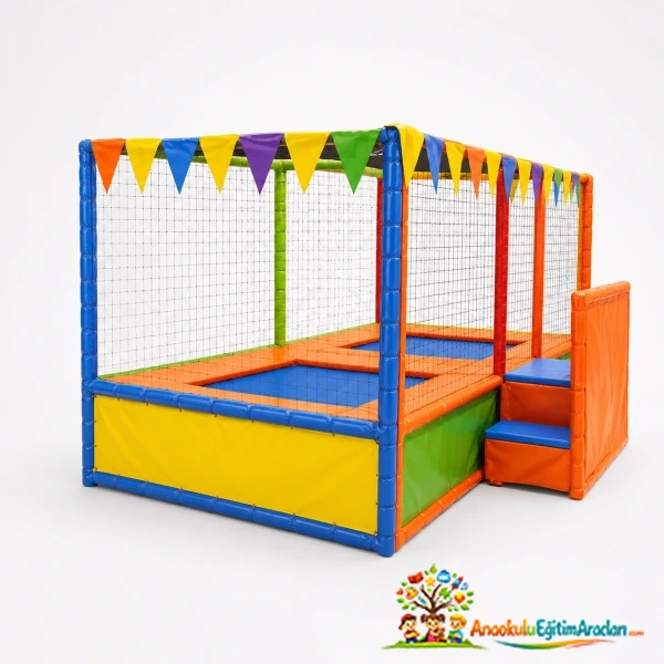 400x200x200 cm Korunaklı Trambolinli Çocuk Oyun Alanı