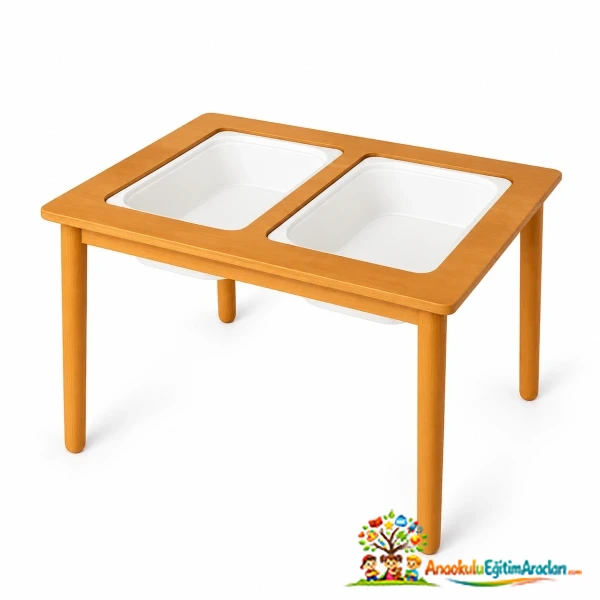 Kum ve Su Oyun Masası 60×80×55 cm – MDF Çocuk Etkinlik Masası KSO-731