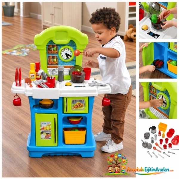 Little Cooks Kitchen 21 Parça Işıklı Sesli Çocuk Mutfak Seti