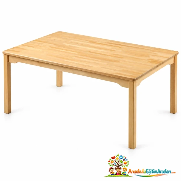 Masif Dikdörtgen Masa 120×80×54 cm – Masif Tabla Kayın Ayak DMM-847