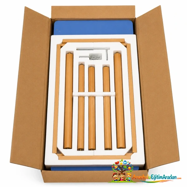 Masif Torna Ayaklı Anaokulu MDF Masa 60 x 120 x 52 h cm