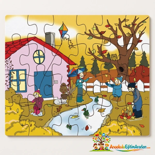 Mevsimler Puzzle Sonbahar 48 Parça – Eğitici Çocuk Yapbozu