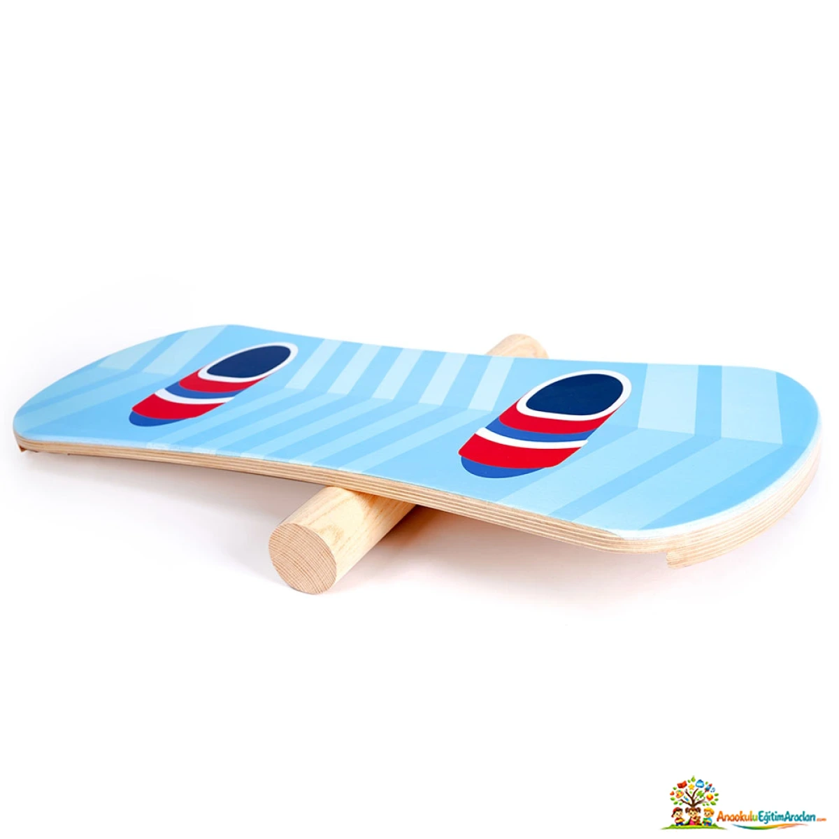 Montessori Ahşap Silindirli Denge Tahtası – 70 x 29 cm Balance Board SDB-684