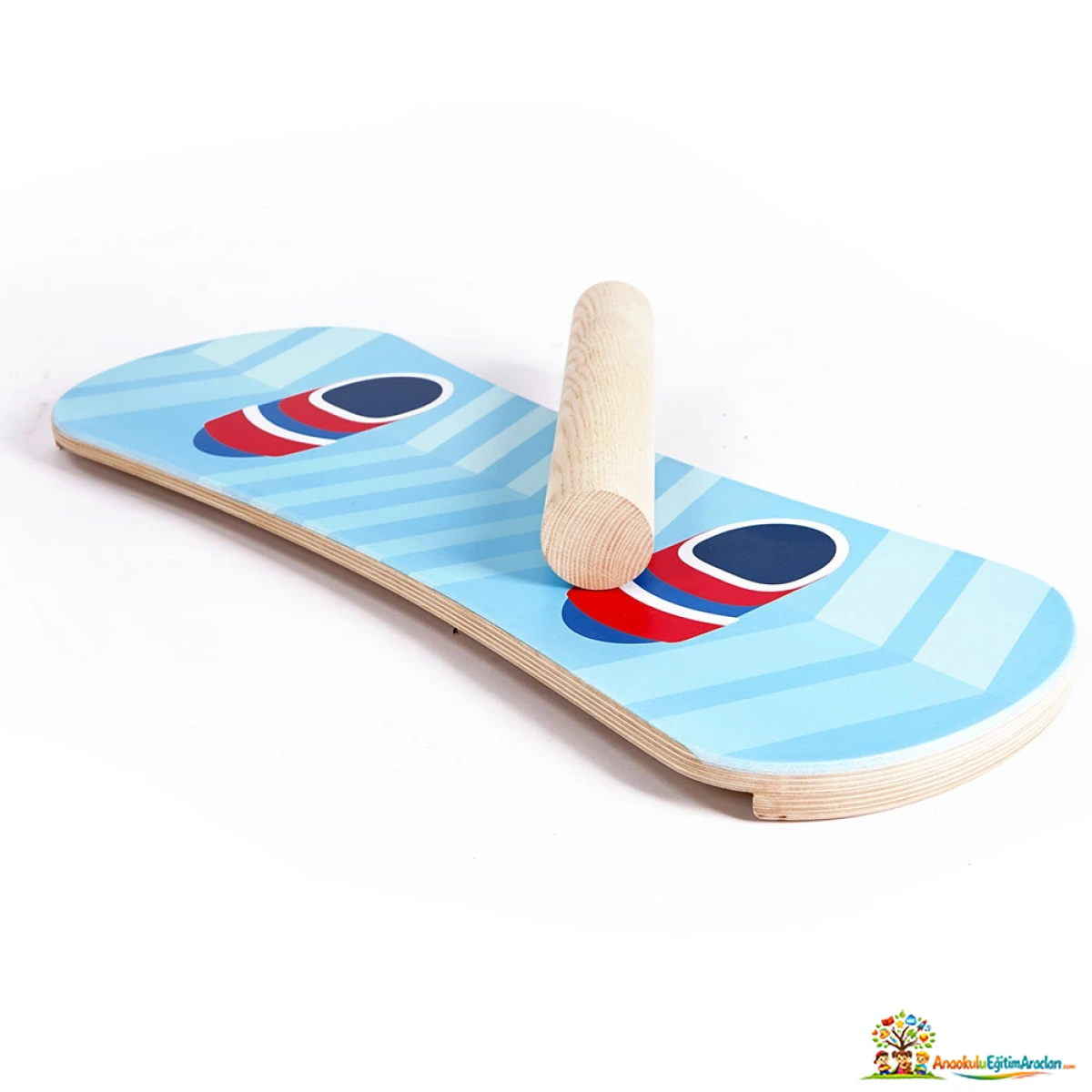 Montessori Ahşap Silindirli Denge Tahtası – 70 x 29 cm Balance Board SDB-684