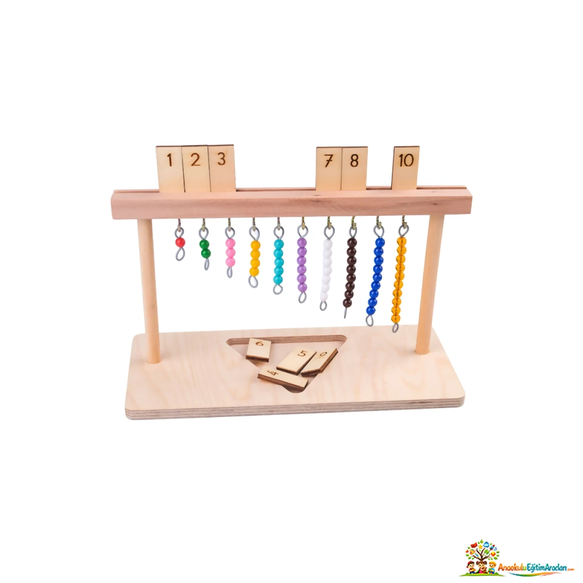 Montessori Askı Boncuk 1-10 – Sayı ve Miktar Eşleştirme Matematik Materyali ABT-863