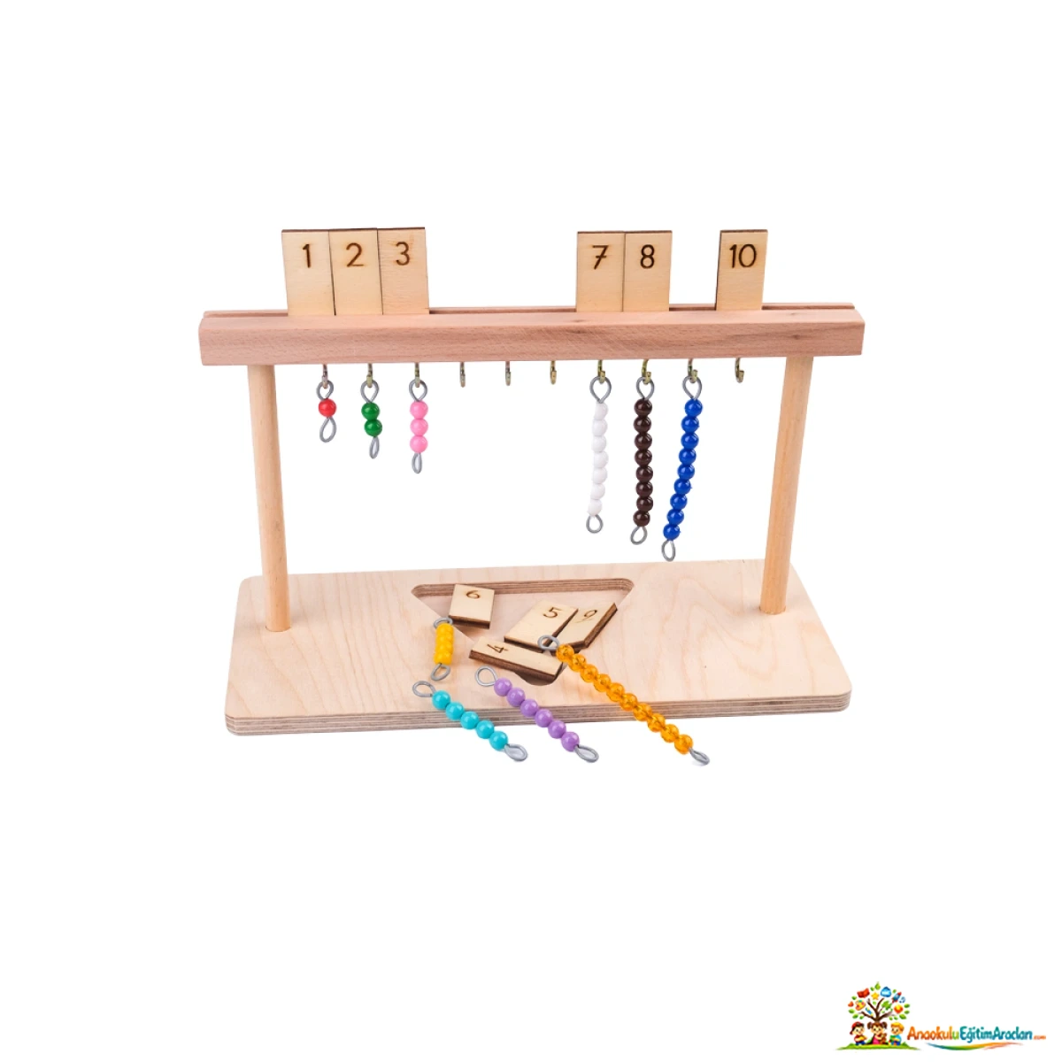 Montessori Askı Boncuk 1-10 – Sayı ve Miktar Eşleştirme Matematik Materyali ABT-863